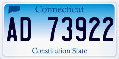CT license plate AD73922
