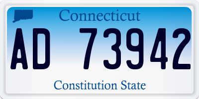 CT license plate AD73942
