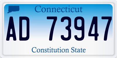CT license plate AD73947
