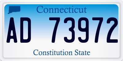 CT license plate AD73972