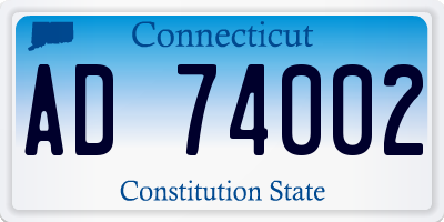 CT license plate AD74002