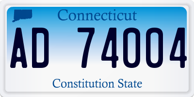 CT license plate AD74004