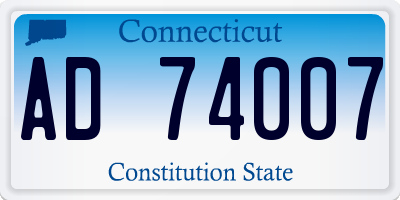 CT license plate AD74007