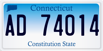 CT license plate AD74014