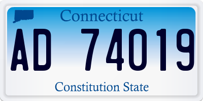 CT license plate AD74019