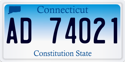 CT license plate AD74021