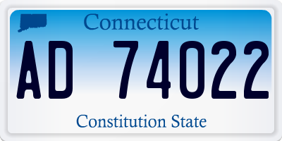 CT license plate AD74022