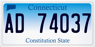 CT license plate AD74037