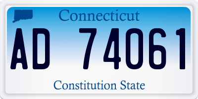 CT license plate AD74061