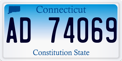 CT license plate AD74069