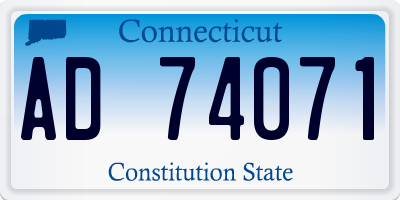 CT license plate AD74071