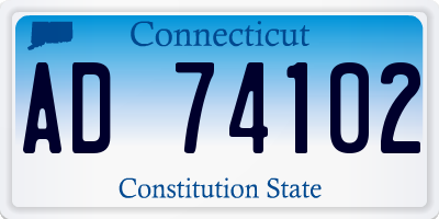 CT license plate AD74102