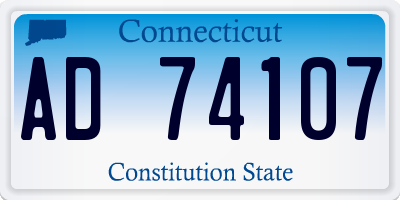 CT license plate AD74107