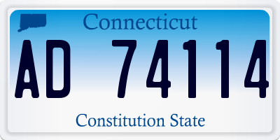 CT license plate AD74114