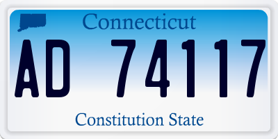 CT license plate AD74117