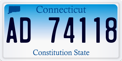 CT license plate AD74118