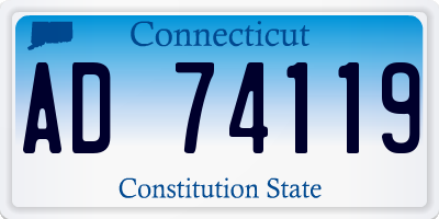 CT license plate AD74119