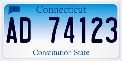 CT license plate AD74123