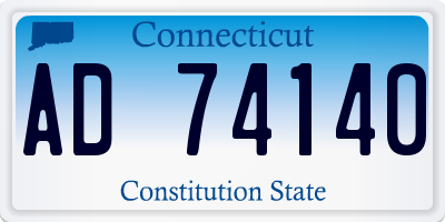 CT license plate AD74140