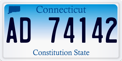 CT license plate AD74142