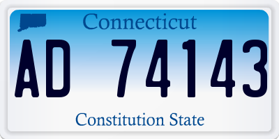 CT license plate AD74143