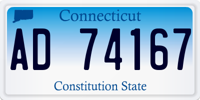 CT license plate AD74167