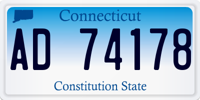 CT license plate AD74178