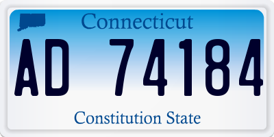 CT license plate AD74184