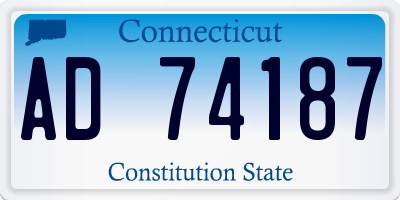 CT license plate AD74187
