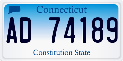 CT license plate AD74189