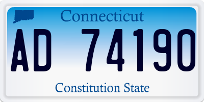 CT license plate AD74190