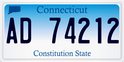 CT license plate AD74212