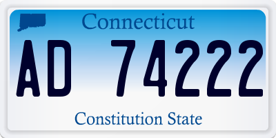 CT license plate AD74222