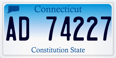 CT license plate AD74227