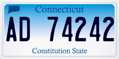 CT license plate AD74242