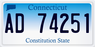 CT license plate AD74251