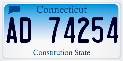 CT license plate AD74254