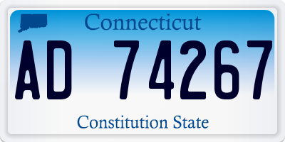 CT license plate AD74267
