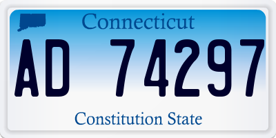 CT license plate AD74297