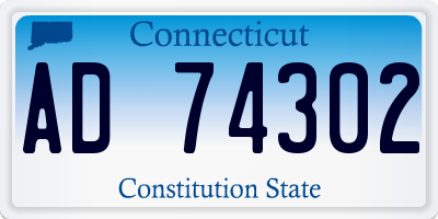 CT license plate AD74302