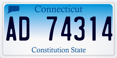 CT license plate AD74314