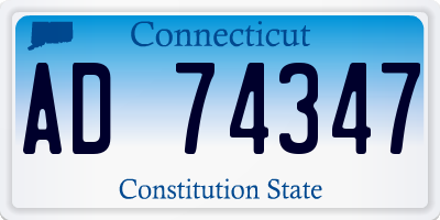 CT license plate AD74347
