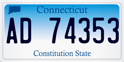 CT license plate AD74353