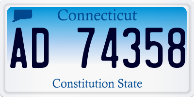 CT license plate AD74358