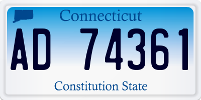 CT license plate AD74361