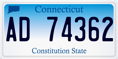 CT license plate AD74362