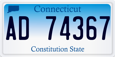 CT license plate AD74367