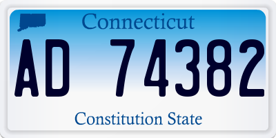 CT license plate AD74382