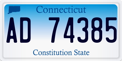 CT license plate AD74385