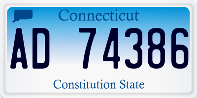 CT license plate AD74386